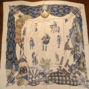 Vintage Scotland silk Hermes scarf